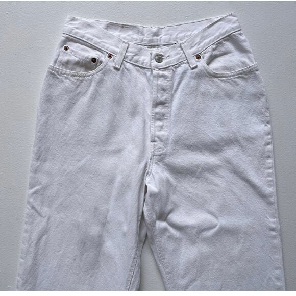 Vintage 80's LEVIS 501 White Jeans Made in USA 13 S / 28-29" W / High Rise - Picture 3 of 11